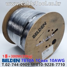 300m 벨덴7810A (미터당 ₩17,670) 벨덴케이블 7810A BELDEN 7810A 1Coax 10AWG RF 400 동축케이블 블랙
