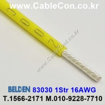 300m(롤) 벨덴83030 (미터당 ₩35,950) 벨덴케이블 83030 BELDEN 83030 1Str 16AWG Hook Up Wire 옐로우
