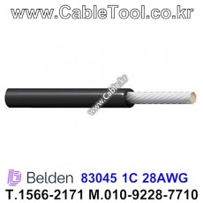 300m 벨덴83045 (미터당 ₩4,950) 벨덴케이블 83045 BELDEN 83045 1C 28AWG Hook Up Wire 블랙