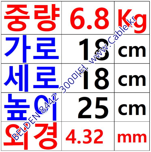 300m(롤) 벨덴8442  (미터당 ₩1,700) 벨덴케이블 8442  BELDEN 8442  2C 22AWG Multi Conductor 스피커 제어용 (크롬)