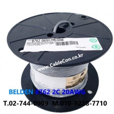 30m(롤) 벨덴8762 미터당 ₩2,800 벨덴케이블 8762 BELDEN 8762 2C 20AWG 라인레벨