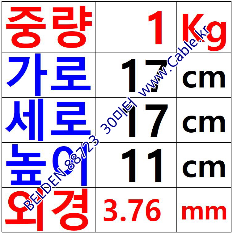 30m(롤) 벨덴88723 미터당 ₩9,000 벨덴케이블 88723 BELDEN 88723 2Pr 22AWG 라인레벨 UL/CSA 300V계장용