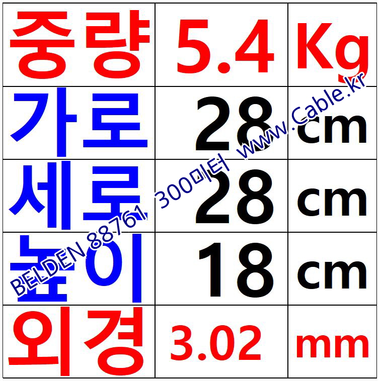300m(롤) 벨덴88761 미터당 ₩4,860 벨덴케이블 88761 BELDEN 88761 1Pr 22AWG 라인레벨 UL/CSA 300V계장용